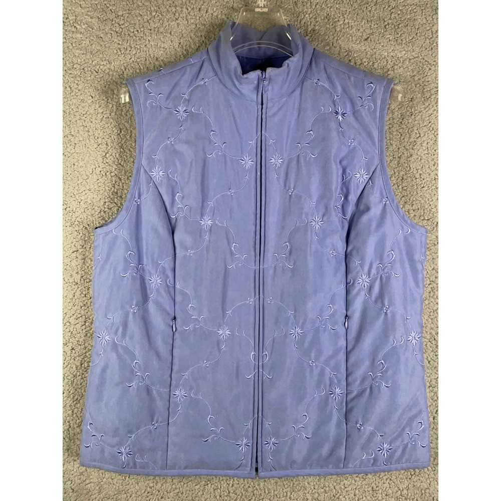 Talbots Womens size Small Embroidered Vest w/ Pockets!